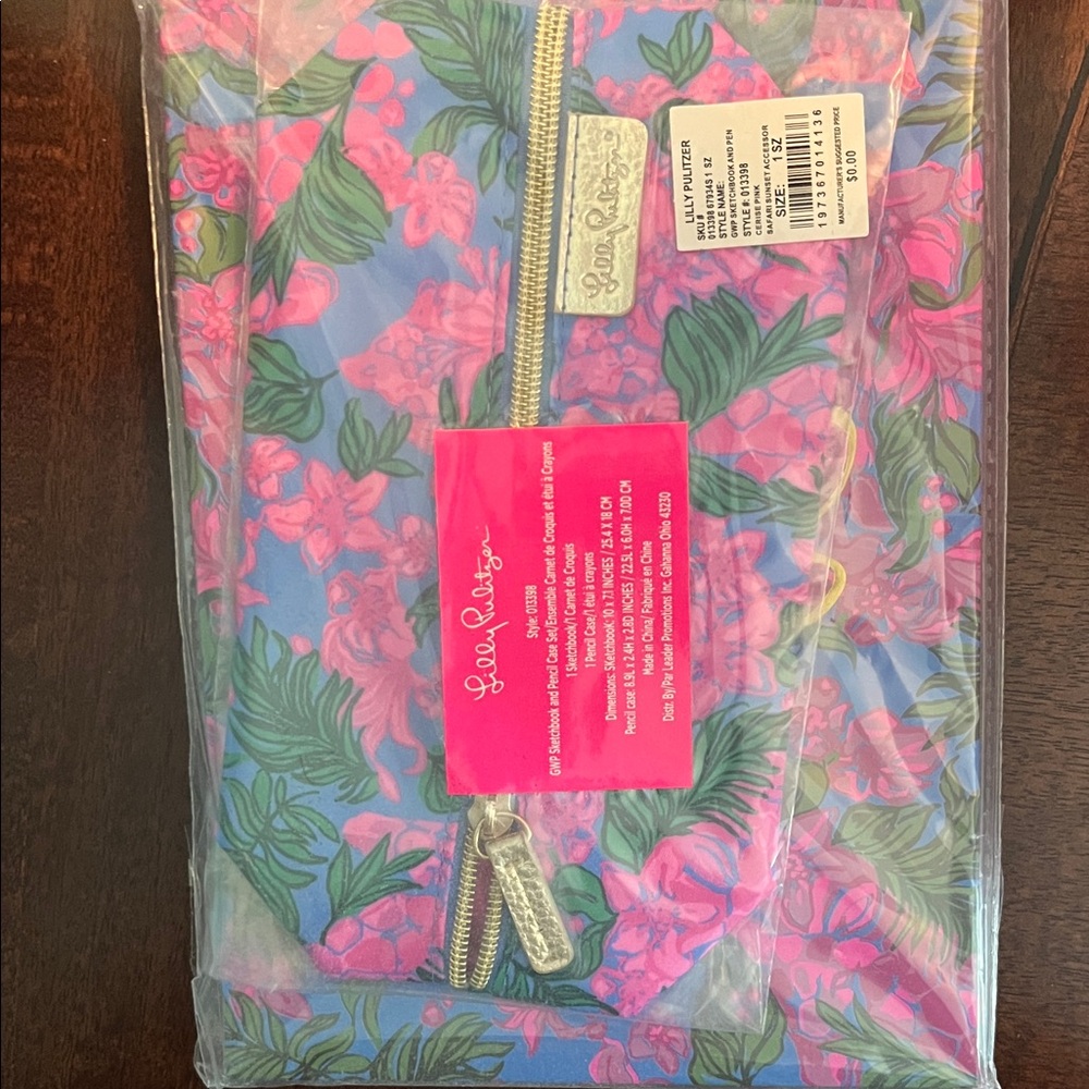 Lilly Pulitzer Blue and Pink Floral Pouch